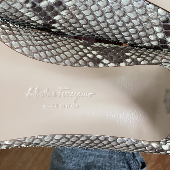 Salvatore Ferragamo Snakeskin Kitten Heels, 6.5 - Picture 8 of 8